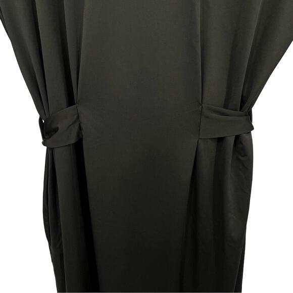 Jane Lamerton black satin lace trim belted midi robe size small NEW - Picture 6 of 12
